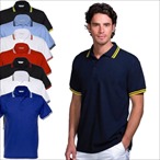Kustom Kit - Tipped Piqu� Poloshirt Retro mit Kontraststreifen