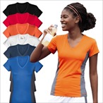 Hanes - Women's Tagless  V-Neck T Contrast Sports 
