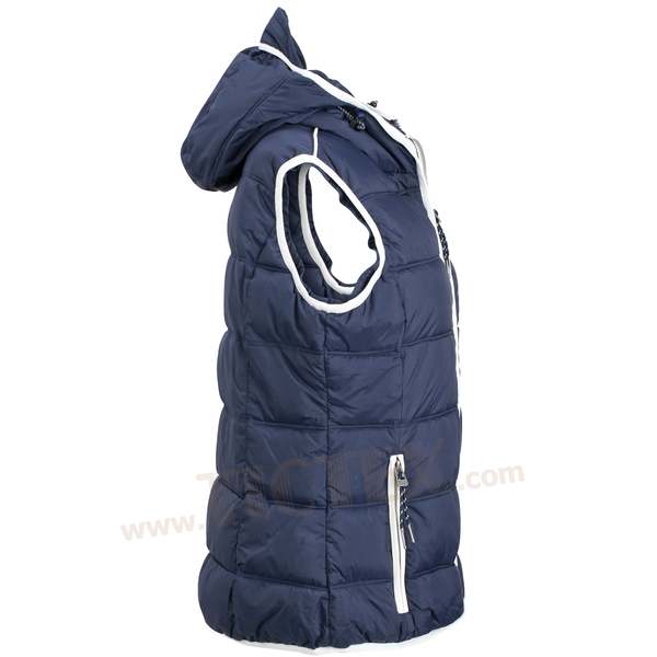 James /& Nicholson XXL Damenweste mit Kapuze navy//white